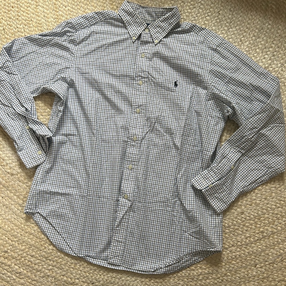 Ralph Lauren classic fit L men’s long sleeve dress shirt top button down up chec